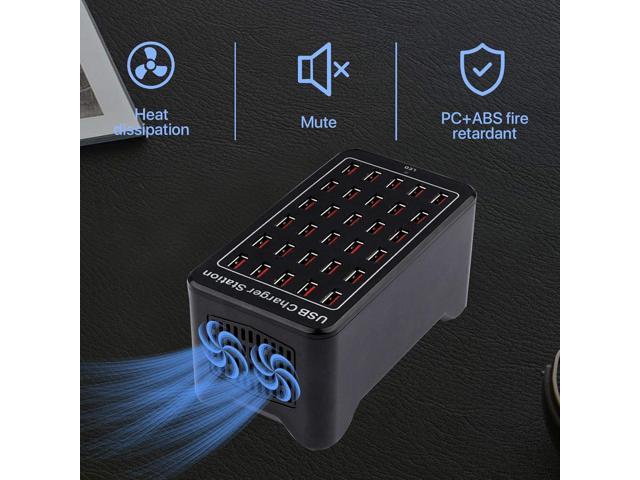 30-Port Charger, USB Charger Station, USB Fast Charger, Smart Charging Recognition, Suitable for Travel, Family Gatherings, Schools, Shopping...