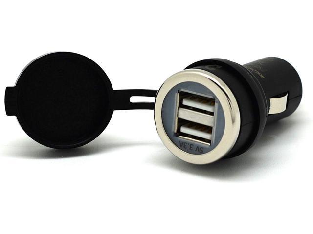 Cliff-Top 3.3 Amp Ultra Fast USB Car Charger (Auto Shunt) for Auto, Truck, Motorcycle, and Marine - Made in Taiwan (Black)