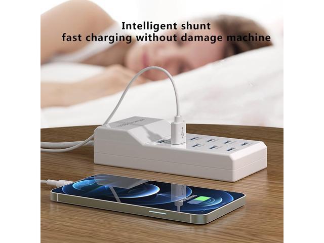 Wyssay USB Charger,5V 10A(50W) USB Charging Station with 10-Port Family-Sized Smart USB Ports for Multiple Devices Smart Phone Tablet Laptop...
