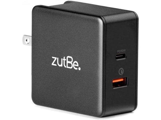 zutBe USB-C PD and USB-A QC 3.0, 48W Foldable Travel Charger for iPhone15 14 13 12 Pro ProMAx iPad Pro Pixel Samsung Galaxy S10 S20 Tab Switch [Be...