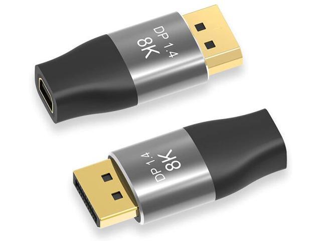 Displayport to Mini DisplayPort 8K Adapter 2-Pack, BolAAzuL Displayport 1.4 Cable Adapter Bi-Directional MDP to DP/DP Male to Mini DP Female.