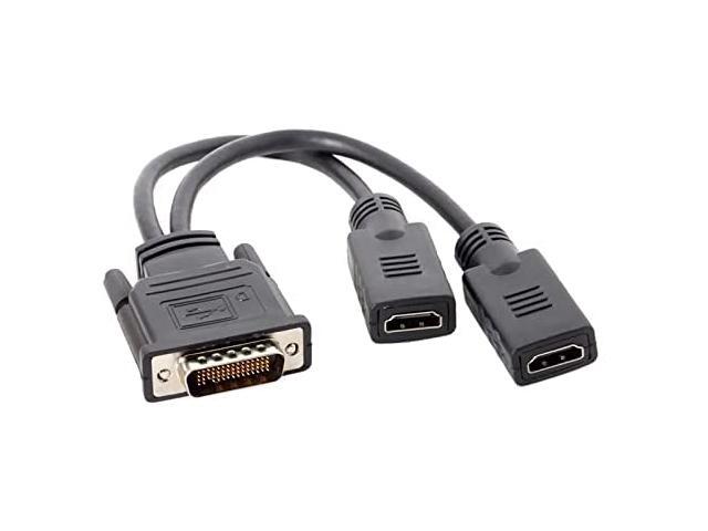 DMS 59 Pin Male to 2 HDMI DVI VGA Displayport Splitter Extension Cable Adapter for Graphics Card HDMI Monitors - (Color: DMS to 2HDMI/ Length: DMS.