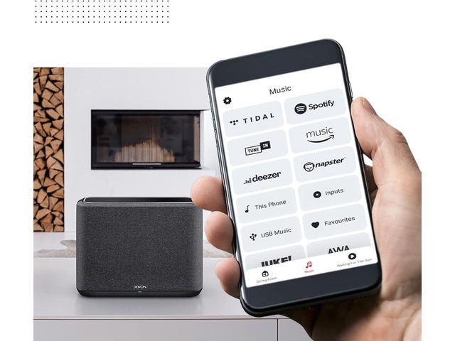 Denon Home 150 Wireless Smart Speaker Compact Design, Wi-Fi & Bluetooth, HEOS Built-in, Alexa Built-in, Siri & AirPlay 2, Spotify Connect,...