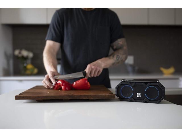 Altec Lansing LifeJacket Jolt - Waterproof Bluetooth Speaker, Durable & Portable Speaker with Qi Wireless Charging and Voice Assistant, Black w/Lights