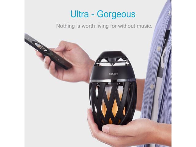 Led Flame Speaker, Torch Atmosphere Bluetooth Speakers & Outdoor Portable Stereo Speaker with HD Audio and Enhanced Bass,LED flickers Warm Yellow...
