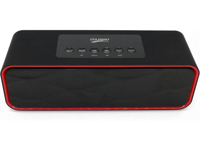 Portable Bluetooth Stereo Speaker, with 10W Acoustic Drivers,FM Radio & Handsfree Speakerphone, Slots for Micro SD Card & USB & AUX, for Smart...