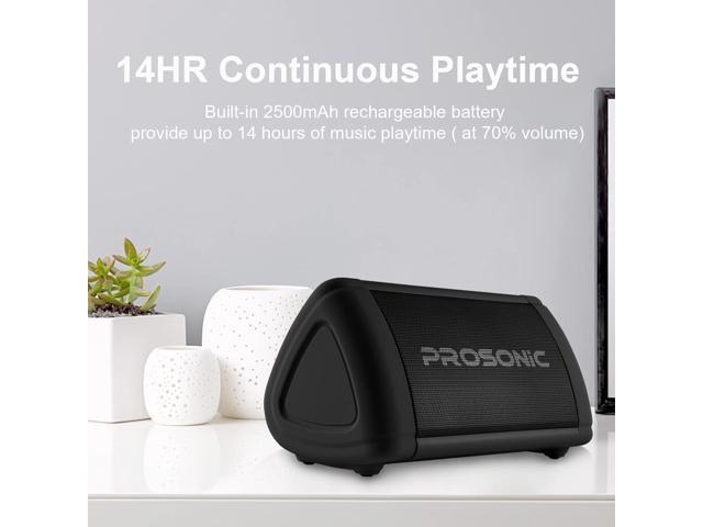 Prosonic BT3 Portable Wireless Bluetooth Speaker with 10W Stereo Sound & Bass Boost -Rich Sound & Intense Bass -Bluetooth 5.0 -Microphone -IPX5 -...