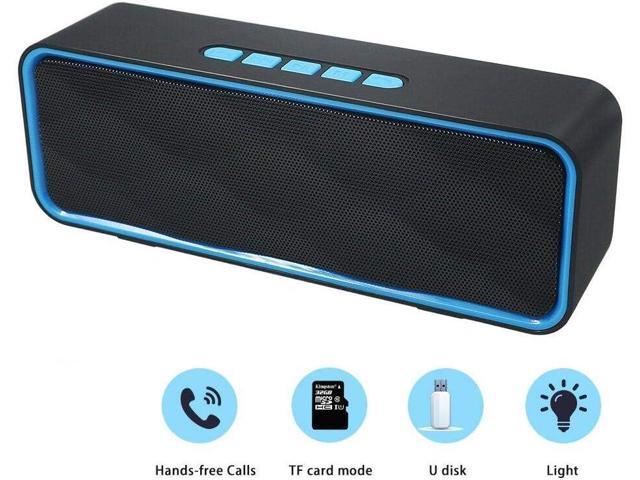Wireless Bluetooth Speaker with AUX/USB/TF Card Slot, Outdoor Portable Stereo Speaker with HD Audio, Enhanced Bass, Dual-Driver, Handsfree Calling,...
