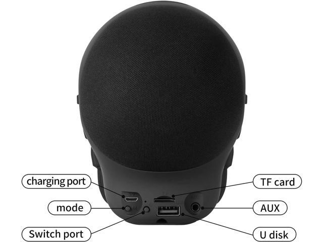 Skull Speaker Wireless Portable Unique Skeleton Bluetooth Speakers Halloween Decorations for Gift Party Supports TF/USB Drive/AUX