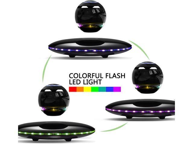 Infinity Orb Magnetic Levitating Speaker Bluetooth 4.0 LED Flash Wireless Floating Speakers with Microphone and Touch Buttons (Black)