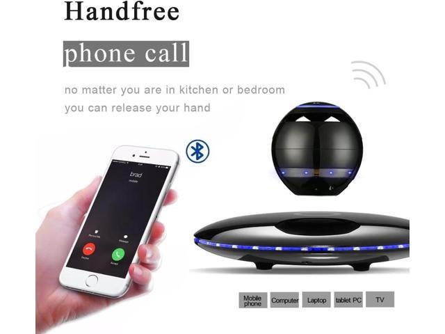 Infinity Orb Magnetic Levitating Speaker Bluetooth 4.0 LED Flash Wireless Floating Speakers with Microphone and Touch Buttons (Black)