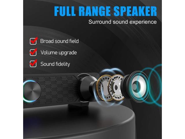 Smalody Small Computer Speakers for Desktop Gaming Monitor, PC Speakers for Desktop Monitor, Computer Speaker Wired USB Powered, Mini Soundbar with...