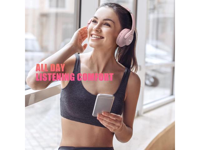 KVIDIO Bluetooth Headphones Over Ear, 65 Hours Playtime Wireless Headphones with Microphone,Foldable Lightweight Headset with Bass and Stereo Sound