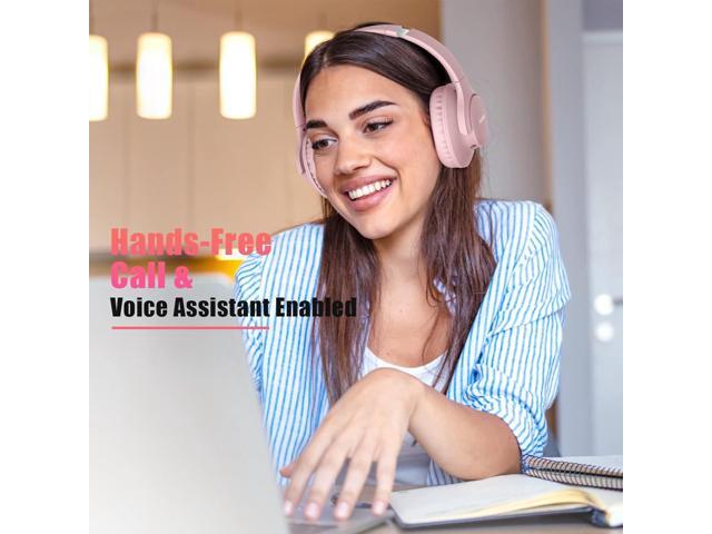 KVIDIO Bluetooth Headphones Over Ear, 65 Hours Playtime Wireless Headphones with Microphone,Foldable Lightweight Headset with Bass and Stereo Sound