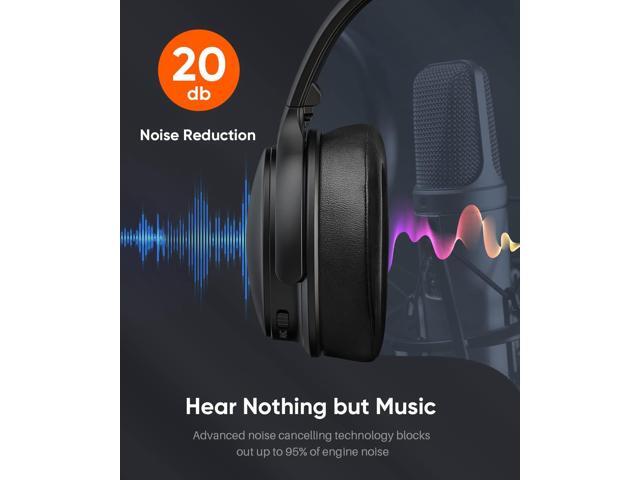 INFURTURE Active Noise Cancelling Headphones, H1 Wireless Over Ear Bluetooth Headphones, Deep Bass Headset, Low Latency, Memory Foam Ear Cups,40H...