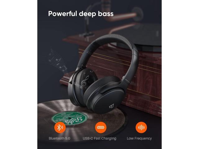 INFURTURE Active Noise Cancelling Headphones, H1 Wireless Over Ear Bluetooth Headphones, Deep Bass Headset, Low Latency, Memory Foam Ear Cups,40H...