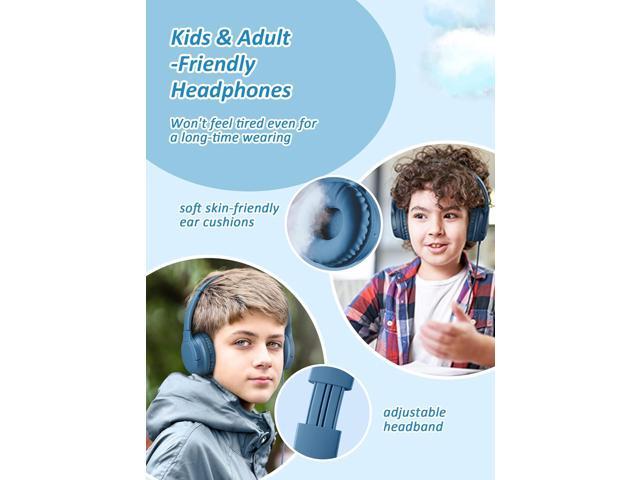 DyBaxa Kids Headphones Wired, Foldable On Ear Headset, Volume Limiter 94dB, Over-Ear Headphones for Kids School Online Classes Travel Children,...