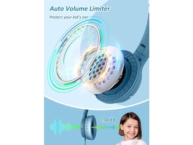 DyBaxa Kids Headphones Wired, Foldable On Ear Headset, Volume Limiter 94dB, Over-Ear Headphones for Kids School Online Classes Travel Children,...