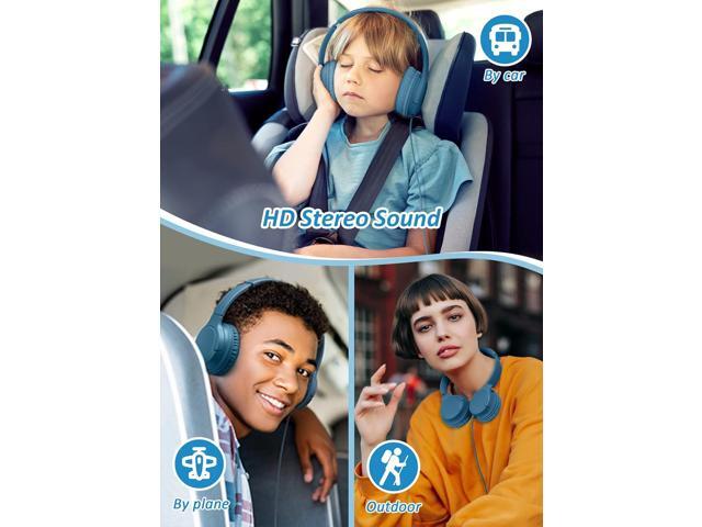 DyBaxa Kids Headphones Wired, Foldable On Ear Headset, Volume Limiter 94dB, Over-Ear Headphones for Kids School Online Classes Travel Children,...