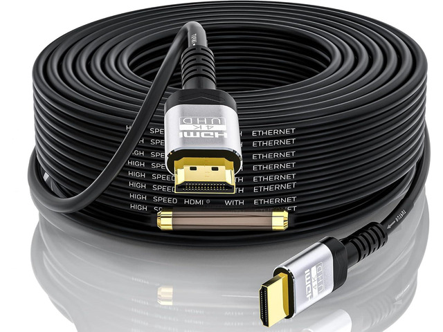 4K HDMI 100 Ft Cable with Built-in Signal Booster HDMI 2.0 High Speed Unidirectional Cables 4K@60Hz 2K 1080P 3D ARC Ethernet Cord for UHD TV...