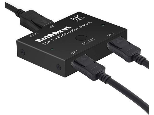 Displayport Switch Bi-Directional DP 1.4 Switcher, BolAAzuL 8K@30Hz 4K@120Hz 2K@144Hz DisplayPort 1.4 Switcher Converter 2X1 or 1X2 for Multiple.