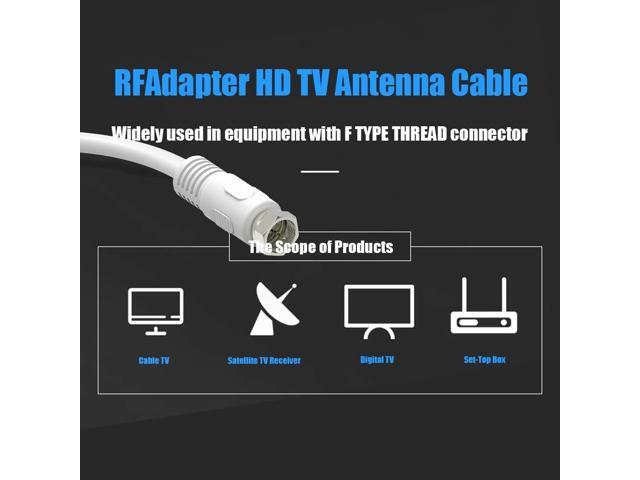 Short Coaxial Cable, 2 Pack 1ft Coaxial Cable, RG6 Cable with Right Angle Connectors, White 75 Ohm Shield Digital Coax Cables with F-Male...
