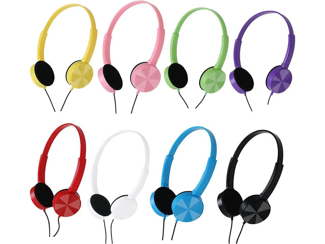 DAYMEY Headphone for School, Classroom, Airplane, Hospital, Students,Kids and Adults- 8 Pack Mixed Colors (color2)