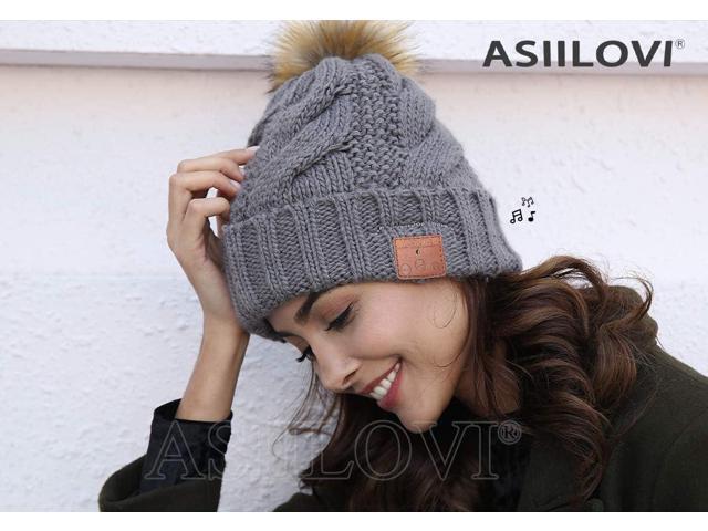 Bluetooth Beanie, Double-Layer Wool Lining Bluetooth Hat Beanie with Pom Pom for Women/Teen Girls/Family, 20hrs Playing, Gift Packaging for...