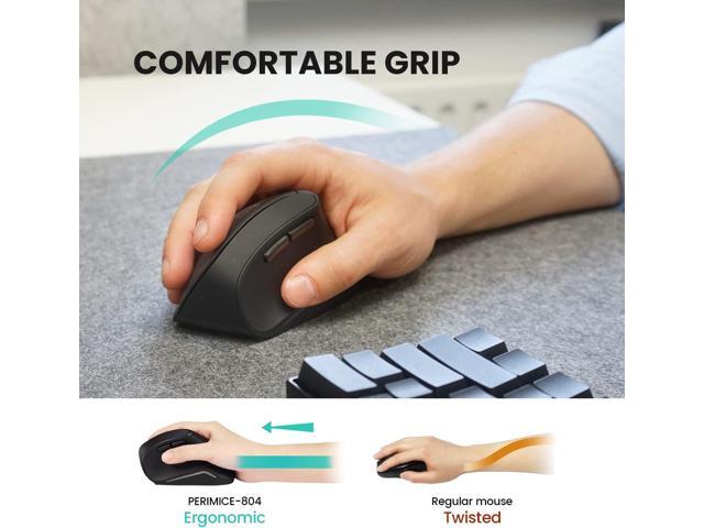 Perixx PERIMICE-804 Bluetooth Vertical Mouse, Bluetooth Connection for Windows and Android System, Works Without USB Receiver, Black
