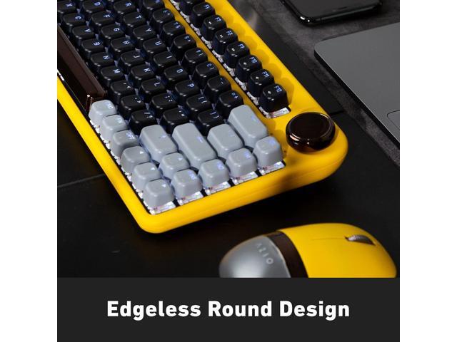 Azio IZO Wireless BT5/USB PC & Mac Mechanical Keyboard, Pre-Lubed Red Switches, Golden Iris (IK412)
