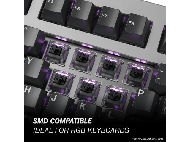 Gateron KS-9 RGB Mechanical MX Type Key Switch - Clear top (65 Pcs, Black)