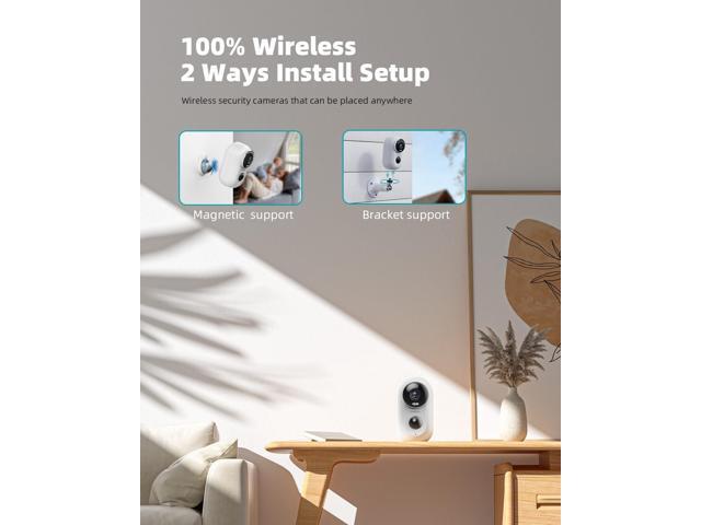 ZUMIMALL Security Cameras Wireless Outdoor with Magnetic Mount - 2 Packs - Battery Operated Security Camera Outdoor with Siren, 3MP Color Night...