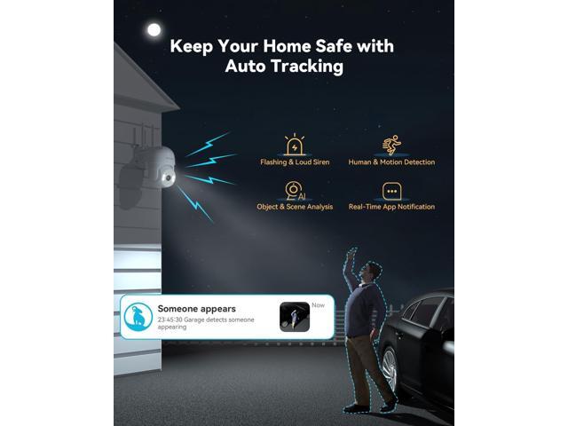 blurams 2K Security Camera Outdoor, Pan-Tilt Outdoor Camera Wired w/360° View, Motion Tracking, 2.4/5GHz WiFi 6, 2-Way Audio, Weatherproof, Free...