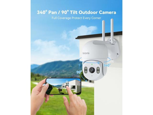blurams 2K Security Camera Outdoor, Pan-Tilt Outdoor Camera Wired w/360° View, Motion Tracking, 2.4/5GHz WiFi 6, 2-Way Audio, Weatherproof, Free...