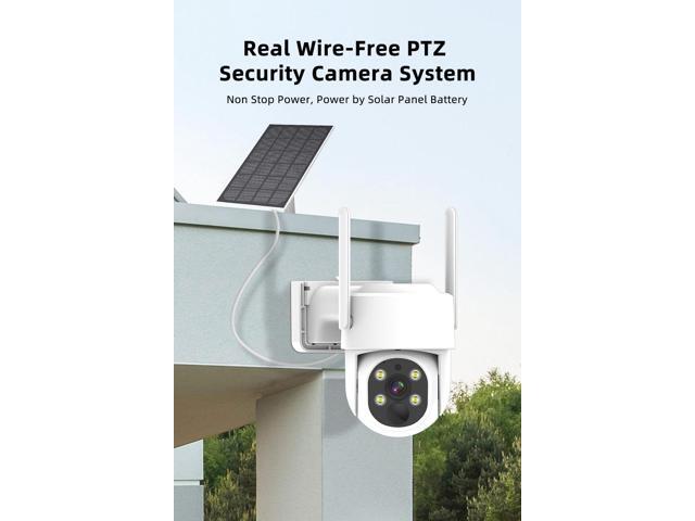 PTZ Security Cameras Wireless Outdoor Solar Powered, Pan Tilt 360 View 10 CH Ultra 4MP Home Security Camera System with 4 Cameras Human Detection...