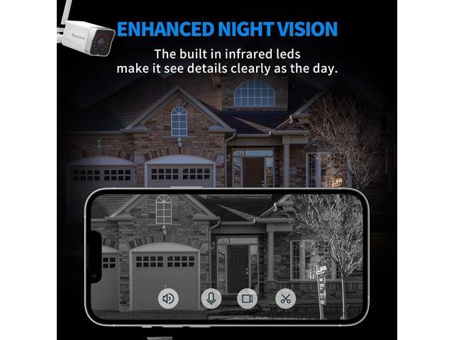 Septekon 2K Security Camera OutdoorWiFi Cameras for Home Security Outside with Motion Detection Tracking, Night Vision, Two-Way Audio, IP66...