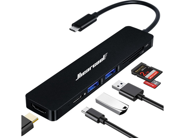 Hiearcool USB C Hub, USB C Hub Multi-Port Adapter for MacBook Pro/Air M1 M2, 4K HDMI USB C Dock Dongle for iPad and Other Type C Devices