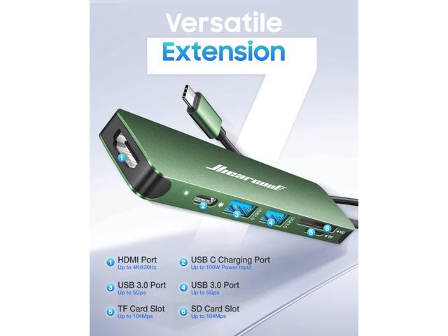 Hiearcool USB C Hub, USB C Adapter, 7 in 1 USB C Dongle USB-C to HDMI Multi-Port Adapter Compatible for Thunderbolt 3 4 MacBook Pro Air Dell Lenovo...