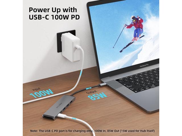 USB C Hub, WALNEW 7 in 1 USB-C Docking Station with 4K HDMI,100W PD, 3 5Gbps Data Ports(1 USBC & 2 USB 3.0),TF/SD Card Reader, USB Hub for Laptop,...