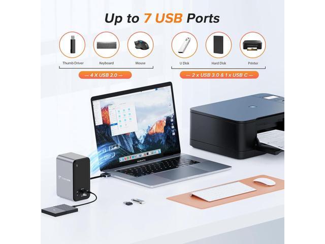 MacBook Pro Docking Station Dual Monitor with 2 4k HDMI Display,15 in 2 USB C Docking Station for MacBook with 2 HDMI, VGA, PD3.0, 7 USB Ports,...