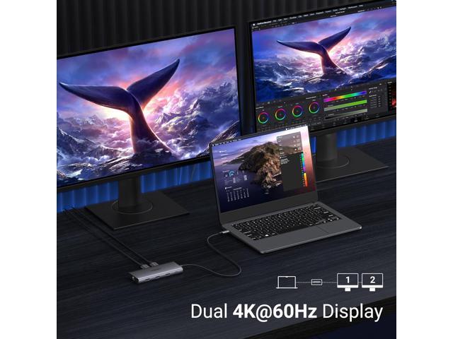 UGREEN Revodok Pro 210 Docking Station 10 in 1 USB C Dock Dual HDMI 4K@60Hz Single 8K@30Hz 100W PD 5Gbps USB C and USB A Data Ports Gigabit...