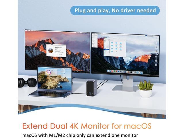 USB C Docking Station Dual Monitor for MacBook Pro, 15 in 2 USB C Laptop Docking Station Dual Monitor HDMI for MacBook Pro/Air with 2 4K HDMI...