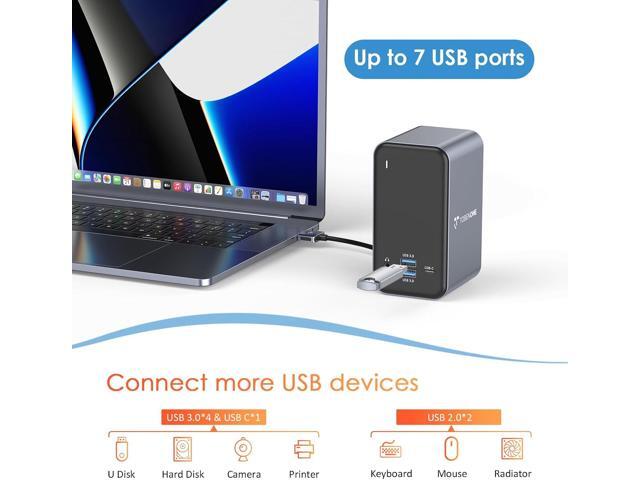 USB C Docking Station Dual Monitor for MacBook Pro, 15 in 2 USB C Laptop Docking Station Dual Monitor HDMI for MacBook Pro/Air with 2 4K HDMI...