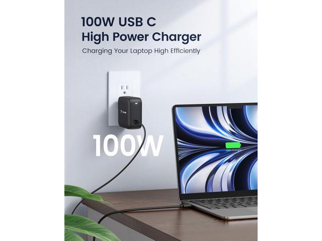 100W USB C Laptop Charger, Universal GaN III Power Supply Adapter, Replacement Foldable Fast Charger PD3.0 for MacBook Pro/Air, HP, Lenovo, Asus,...