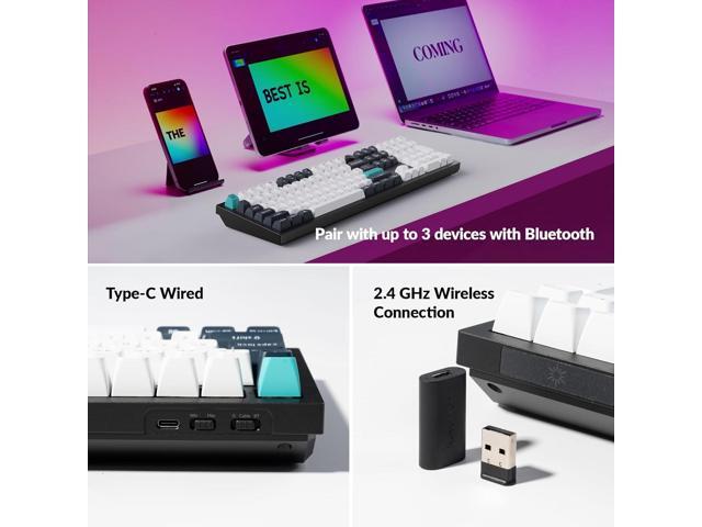 Keychron Q6 Max QMK/VIA Bluetooth Wireless /2.4 GHz/USB-C Wired Custom Mechanical Keyboard, Full Size Programmable Knob RGB Backlit Hot-Swappable...