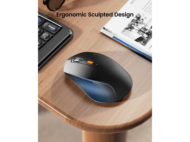 ProtoArc Ergonomic Foldable Keyboard Mouse, XKM03 Portable Folding Bluetooth Keyboard Mouse Combo for Business and Travel, Split Design, 3...