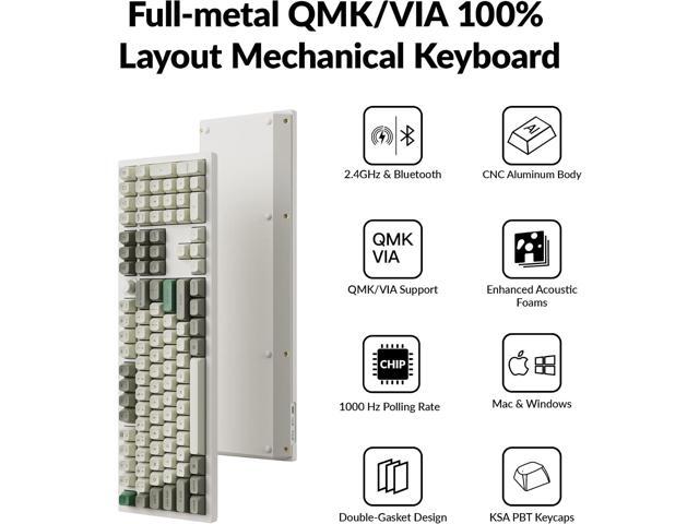 Keychron Q6 Max QMK/VIA Bluetooth Wireless /2.4 GHz/USB-C Wired Custom Mechanical Keyboard, Full Size Programmable Knob RGB Backlit Hot-Swappable...