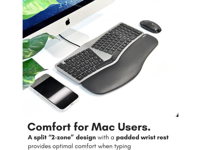 Macally Wired Ergonomic Keyboard for Mac - Compatible Backlit Apple Keyboard with Wrist Rest (Curved for Comfort) for MacBook Pro/Air, iMac, Mac mini