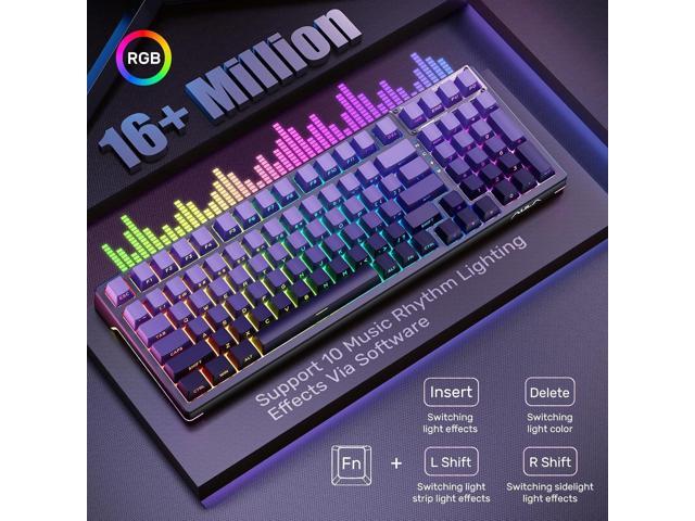 AULA Mechanical Keyboard, Full Size Gaming Keyboards F98 Tri-Mode Bluetooth/2.4G/USB-C Hot Swappable 99 Keys Custom Creamy Keyboard for PC Xbox PS5...