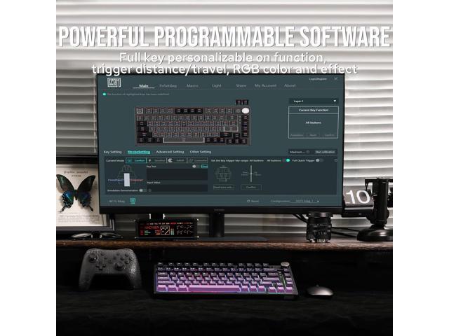 EPOMAKER HE75 Mag Wireless Gaming Keyboard with Hall Effect Switch and Changeable Knob Module, Rapid Fast Magnetic Keyboard with Adjustable...